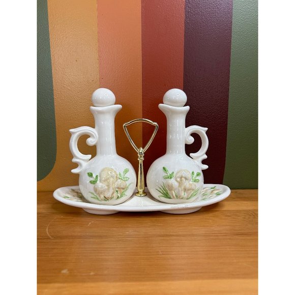Vintage mushroom mushie cruet oil and vinegar kitchen ceramic boho cottagecore - Picture 1 of 4